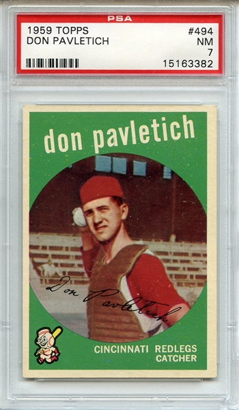 1959 Topps 494 Don Pavletich PSA NM 7