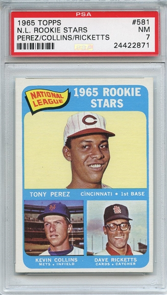 1965 Topps 581 Tony Perez RC PSA NM 7