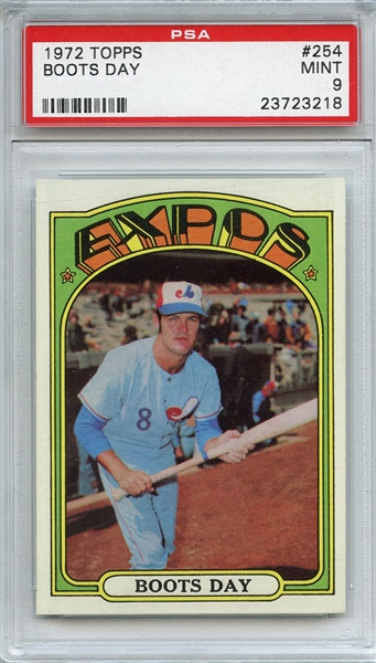 1972 Topps 254 Boots Day PSA MINT 9