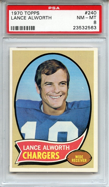 1970 Topps 240 Lance Alworth PSA NM-MT 8