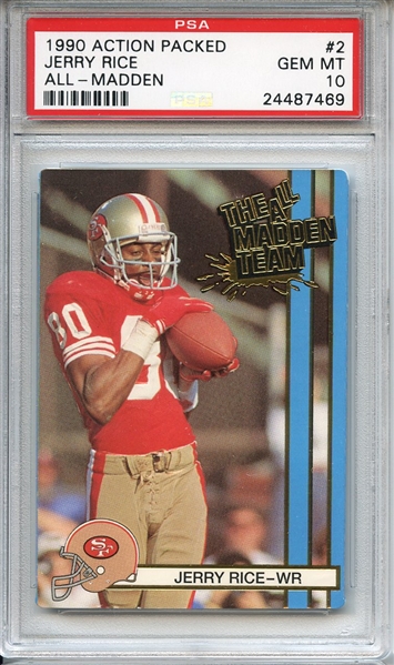 1990 Action Packed 2 Jerry Rice PSA GEM MT 10