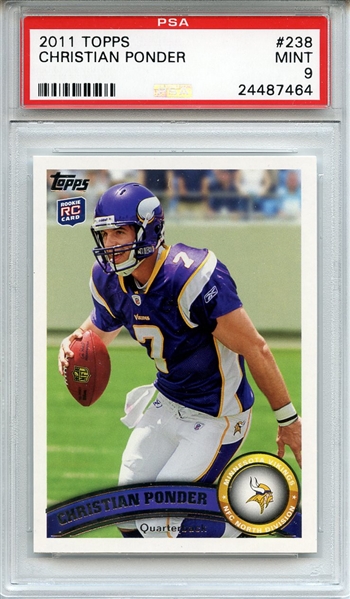 2011 Topps 238 Christian Ponder PSA MINT 9