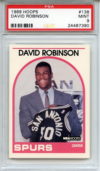 1989 Hoops 138 David Robinson RC PSA MINT 9