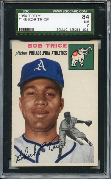 1954 Topps 148 Bob Trice SGC NM 84 / 7