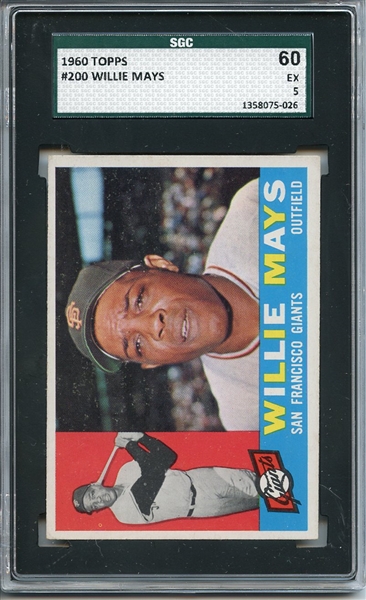 1960 Topps 200 Willie Mays SGC EX 60 / 5