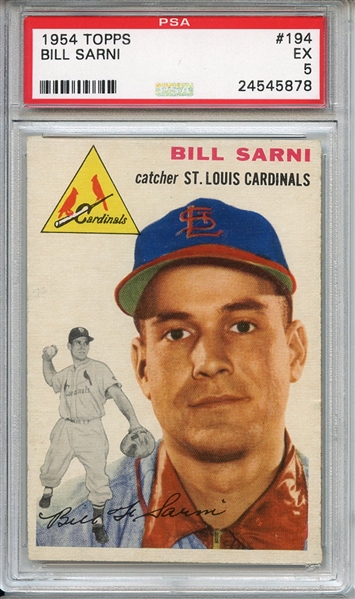 1954 Topps 194 Bill Sarni PSA EX 5