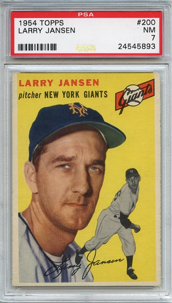 1954 Topps 200 Larry Jansen PSA NM 7
