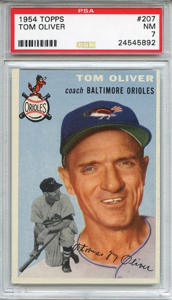 1954 Topps 207 Tom Oliver PSA NM 7