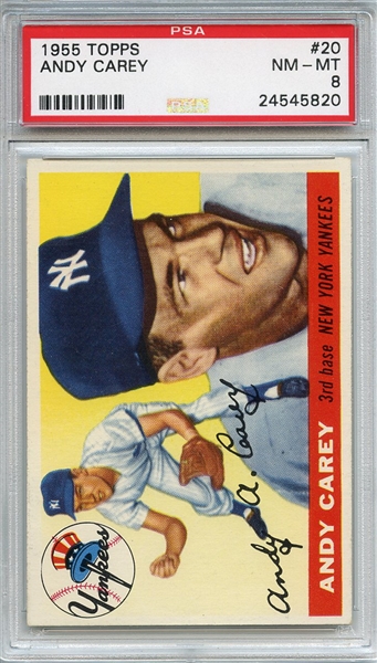1955 Topps 20 Andy Carey PSA NM-MT 8