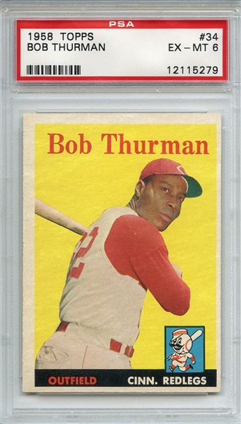 1958 Topps 34 Bob Thurman PSA EX-MT 6