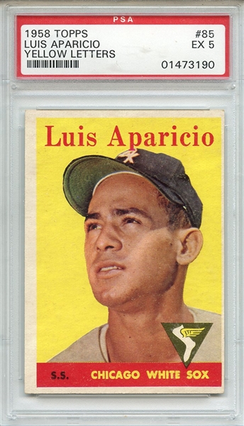 1958 Topps 85 Luis Aparicio Yellow Letters PSA EX 5