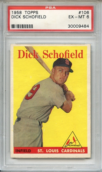 1958 Topps 106 Dick Schofield PSA EX-MT 6
