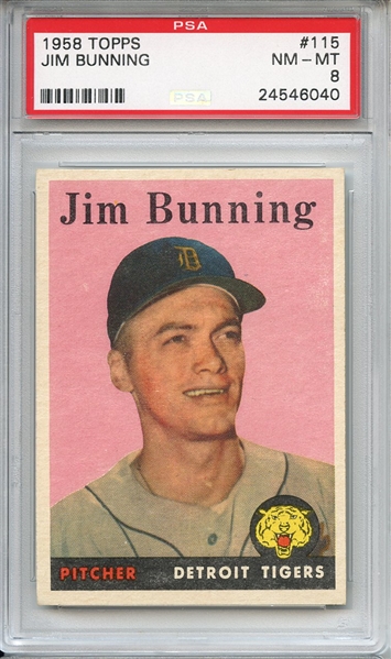 1958 Topps 115 Jim Bunning PSA NM-MT 8