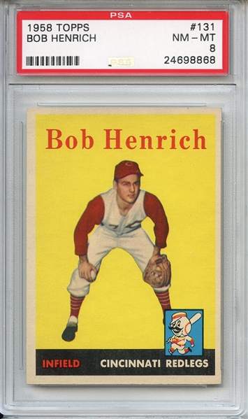 1958 Topps 131 Bob Henrich PSA NM-MT 8