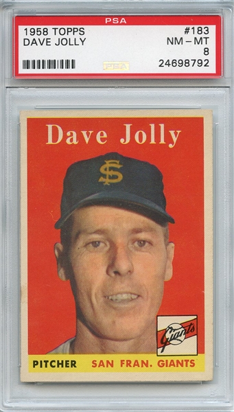 1958 Topps 183 Dave Jolly PSA NM-MT 8