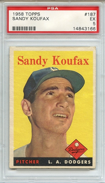 1958 Topps 187 Sandy Koufax PSA EX 5