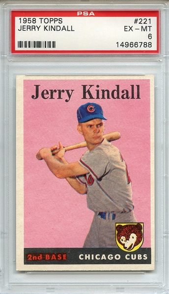 1958 Topps 221 Jerry Kindall PSA EX-MT 6