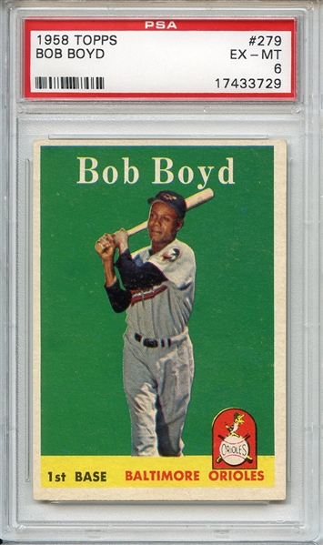 1958 Topps 279 Bob Boyd PSA EX-MT 6
