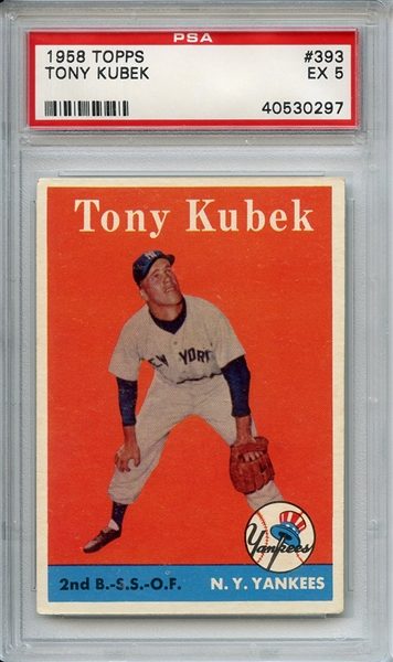 1958 Topps 393 Tony Kubek PSA EX 5