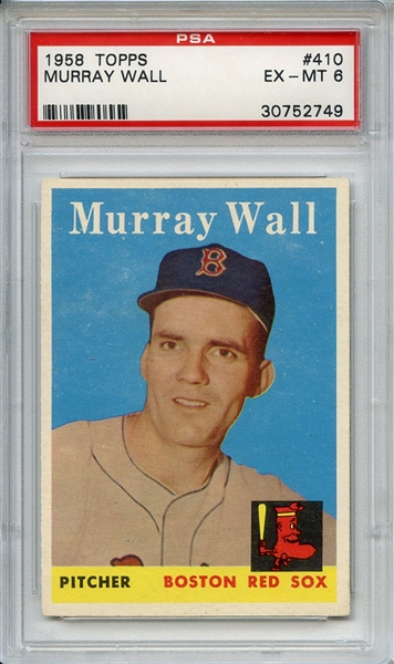 1958 Topps 410 Murray Wall PSA EX-MT 6