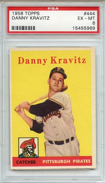 1958 Topps 444 Danny Kravitz PSA EX-MT 6