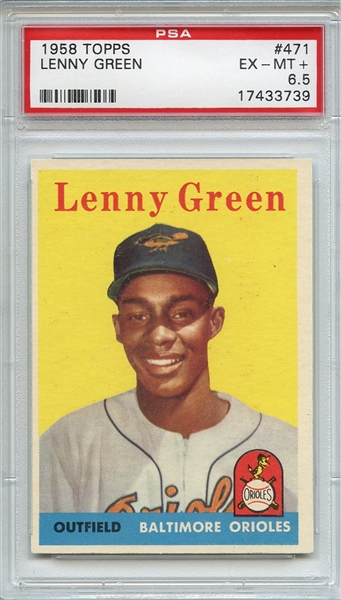 1958 Topps 471 Lenny Green PSA EX-MT+ 6.5
