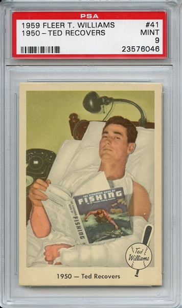 1959 Fleer Ted Williams 41 Recovers PSA MINT 9