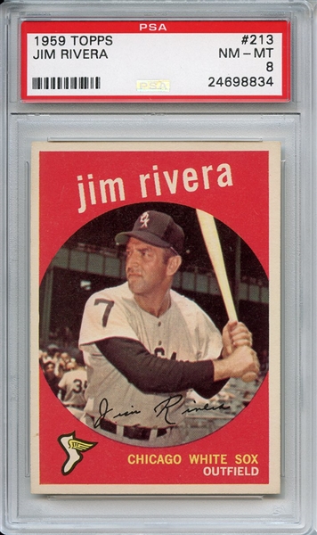 1959 Topps 213 Jim Rivera White Back PSA NM-MT 8