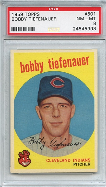 1959 Topps 501 Bobby Tiefenauer PSA NM-MT 8