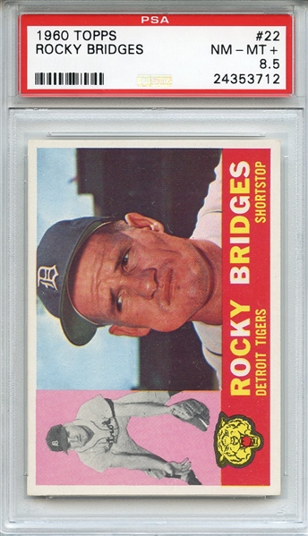 1960 Topps 22 Rocky Bridges PSA NM-MT+ 8.5