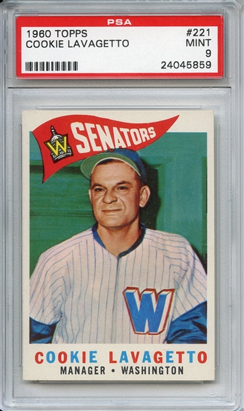 1960 Topps 221 Cookie Lavagetto PSA MINT 9