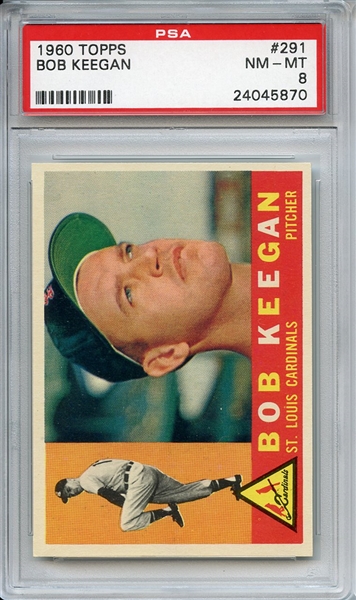 1960 Topps 291 Bob Keegan PSA NM-MT 8