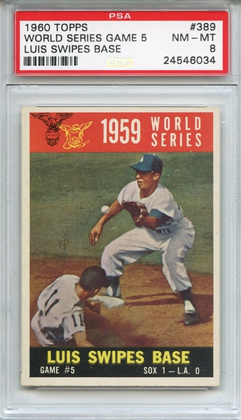 1960 Topps 389 World Series Game 5 Luis Aparicio PSA NM-MT 8