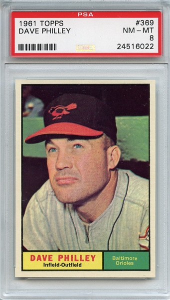 1961 Topps 369 Dave Philley PSA NM-MT 8