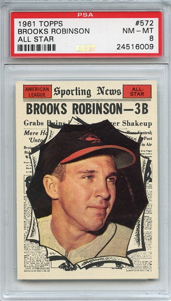 1961 Topps 572 Brooks Robinson All Star PSA NM-MT 8