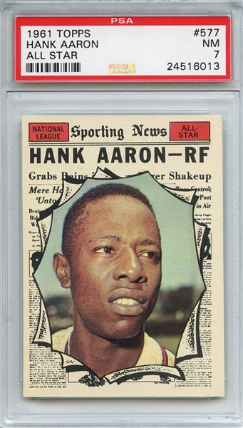 1961 Topps 577 Hank Aaron All Star PSA NM 7