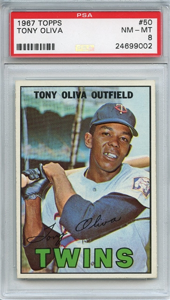 1967 Topps 50 Tony Oliva PSA NM-MT 8