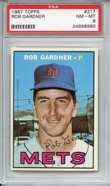 1967 Topps 217 Rob Gardner PSA NM-MT 8