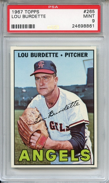 1967 Topps 265 Lou Burdette PSA MINT 9