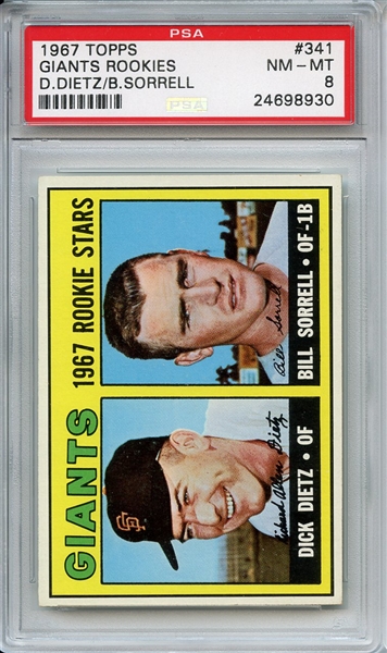 1967 Topps 341 San Francisco Giants Rookies PSA NM-MT 8