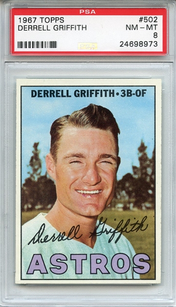 1967 Topps 502 Derrell Griffith PSA NM-MT 8
