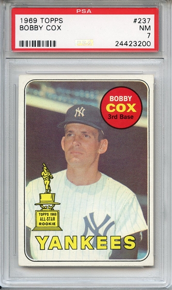 1969 Topps 237 Bobby Cox RC PSA NM 7
