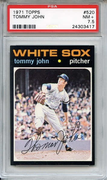 1971 Topps 520 Tommy John PSA NM+ 7.5