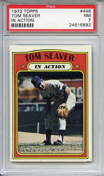 1972 Topps 446 Tom Seaver In Action PSA NM 7