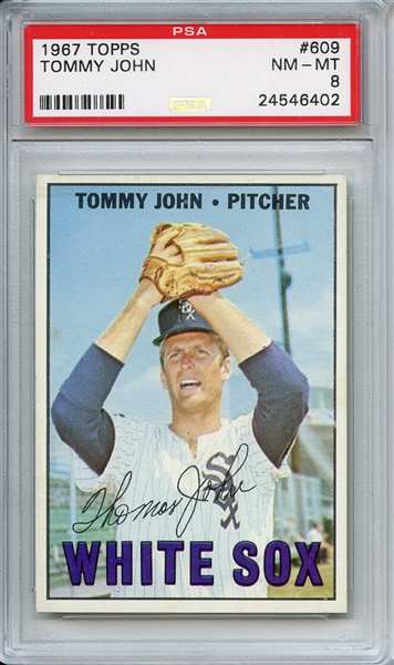 1967 Topps 609 Tommy John PSA NM-MT 8