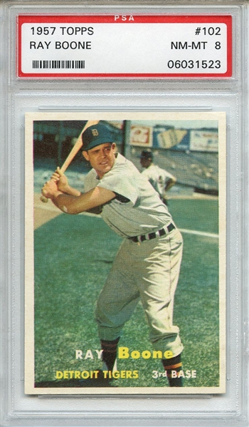 1957 Topps 102 Ray Boone PSA NM-MT 8