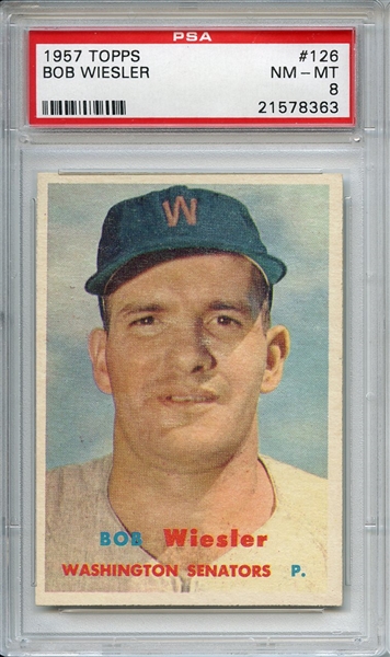 1957 Topps 126 Bob Wiesler PSA NM-MT 8