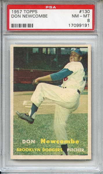 1957 Topps 130 Don Newcombe PSA NM-MT 8