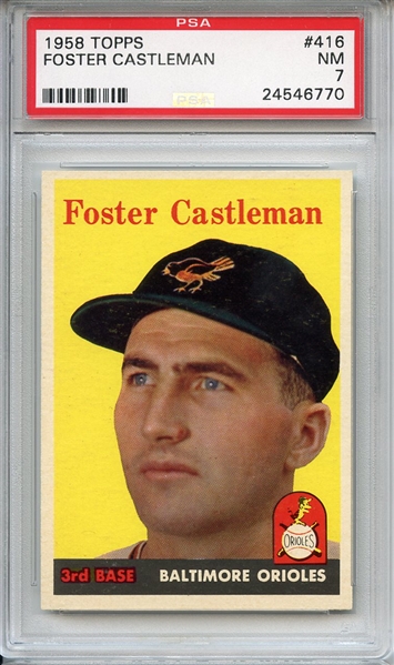 1958 Topps 416 Foster Castleman PSA NM 7