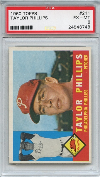 1960 Topps 211 Taylor Phillips EX-MT 6